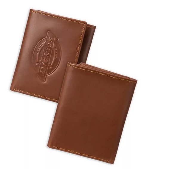 Men's Dickies Leather Logo Embossed Trifold Wallet NEW - Picture 1 of 7